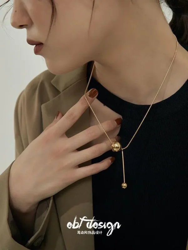 Drop Stack Ball Necklace